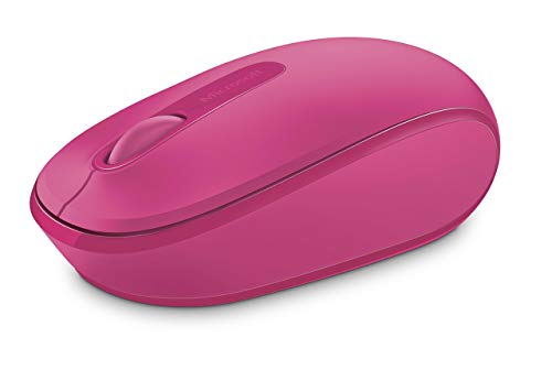 Microsoft Wireless Mobile Mouse 1850 - Magenta Pink . Comfortable Right/Left Hand Use, Wireless Mouse with Nano transceiver, for PC/Laptop/Desktop, works with Mac/Windows 8/10/11 Computers