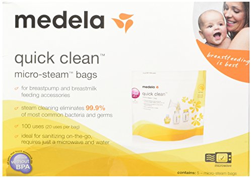 Book Cover Medela Quick Clean Micro-Steam Bags, 2 Packs of 5 bags