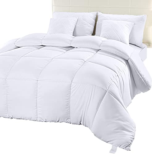 Book Cover Utopia Bedding Comforter Duvet Insert - Quilted Comforter with Corner Tabs - Box Stitched Down Alternative Comforter (Twin, White)