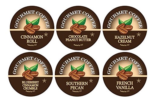 Book Cover Smart Sips, Flavor Lovers Coffee Variety Sampler, Medium Roast, Blueberry Cinnamon Crumble, Cinnamon Roll, French Vanilla, Hazelnut, Southern Pecan - Coffee Pods for Keurig K-cup Machines, 24 Count