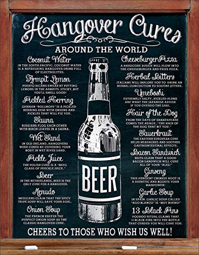 Hangover Cures Around The World Tin Sign 30x40cm