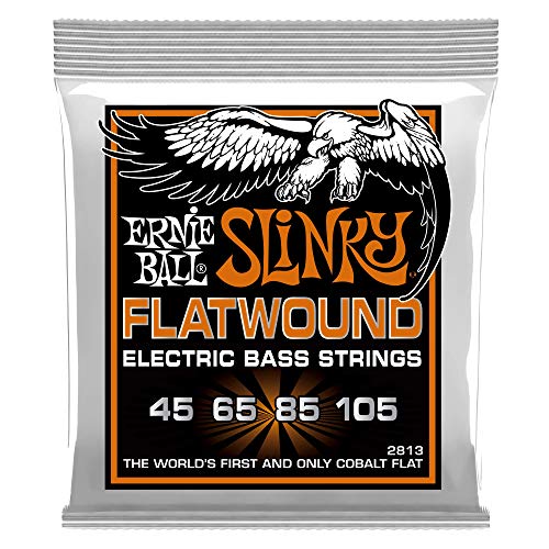 Ernie Ball Hybrid Slinky Flatwound Bass Guitar Strings, 45-105 Gauge (P02813)