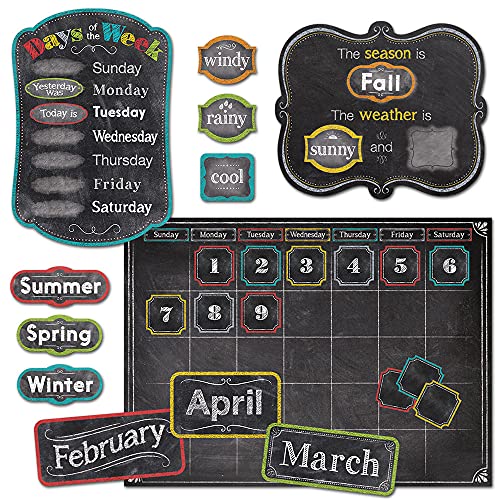 Creative Teaching Press Chalk It Up! Calendar Set Bulletin Board (Room Displays and Decoration for Classrooms, Learning Spaces and More)