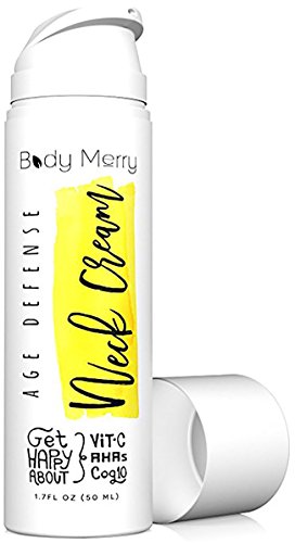 Book Cover Body Merry Age Defense Neck Cream – Anti-Aging Treatment for Wrinkles and Double Chin Lines – Firming and Tightening Skin Moisturizer for Face, Neck and Chest, 1.7 oz