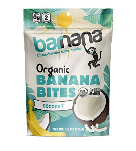 Book Cover Barnana Organic Chewy Banana Bites - Coconut, 3.5 Ounce (3 Count) - Healthy Vegan Banana Fruit Snacks - Made with Sustainable, Eco Friendly Upcycled Bananas