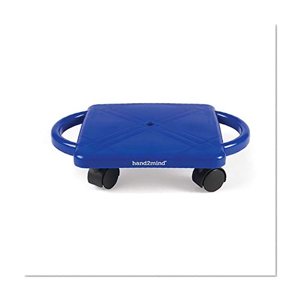 Blue, Plastic Scooter Board with Safety Handles for Physical Education Class or Home Use