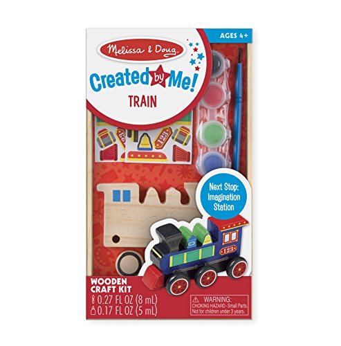 Book Cover Melissa & Doug Decorate-Your-Own Wooden Train Craft Kit, Standard Packaging