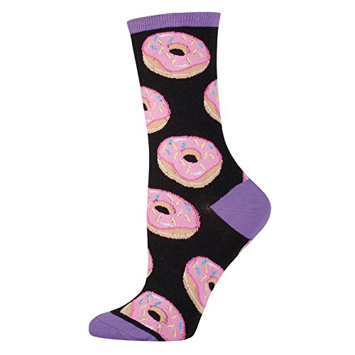 Socksmith Women's Crew Socks (Donuts - Black, 1-Pack)