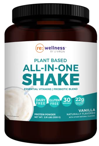 Book Cover Reignite Wellness By JJ Virgin Vanilla Plant Based All In 1 Shake - Chia, Chlorella, + Pea Protein Powder - Contains Essential Vitamins & Probiotic Blend to Support Immunity + Gut Health (30 Servings)