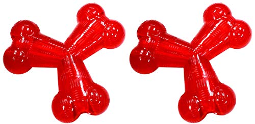 SPOT by Ethical Products - Play Strong - Trident Bone - Dog Toy for Aggressive Chewers Interactive Durable Dog Toy Red 6-Inch