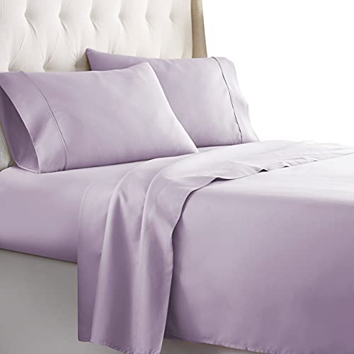 Book Cover HC Collection King Size Sheets Set - Bedding Sheets & Pillowcases w/ 16 inch Deep Pockets - Fade Resistant & Machine Washable - 4 Piece 1800 Series King Bed Sheet Sets – Lavender