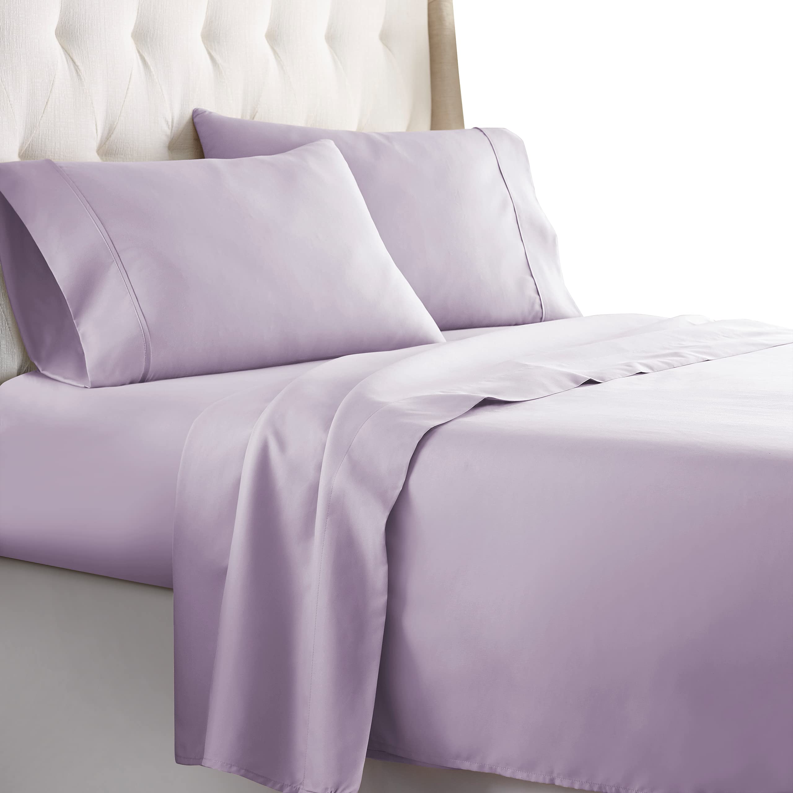 Book Cover HC COLLECTION Twin Size Sheets Set - Bedding Sheets & Pillowcases w/ 16 inch Deep Pockets - Fade Resistant & Machine Washable - 3 Piece 1800 Series Twin Bed Sheet Sets – Lavender Lavender Twin