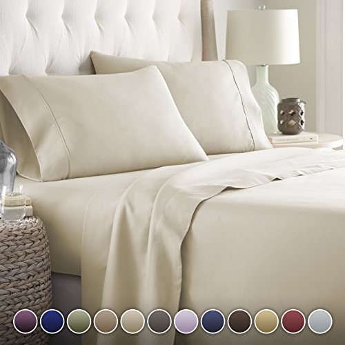 Book Cover Hotel Luxury Bed Sheets Set- 1800 Series Platinum Collection-Deep Pocket,Wrinkle & Fade Resistant (Full,Cream)