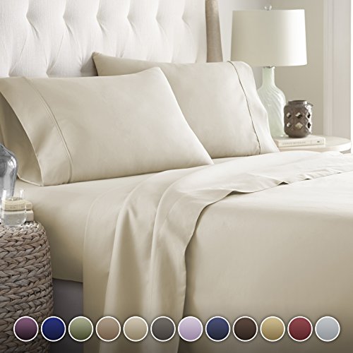 Hotel Luxury Bed Sheets Set- 1800 Series Platinum Collection-Deep Pocket,Wrinkle & Fade Resistant (Full,Cream)