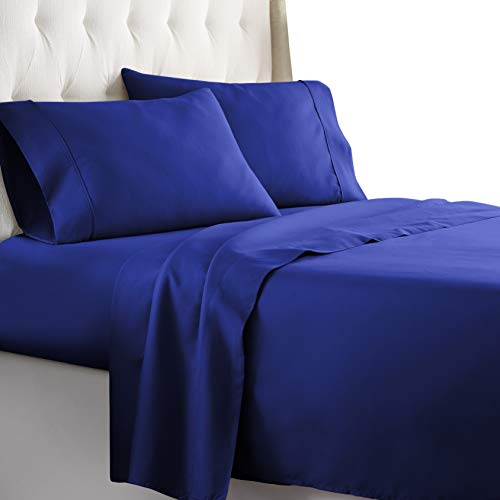Book Cover Hotel Luxury Bed Sheets Set 1800 Series Platinum Collection Softest Bedding, Deep Pocket,Wrinkle & Fade Resistant (Calking,Royal Blue)
