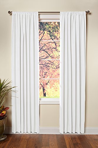 Book Cover COTTON CRAFT - Set of 2-100% Cotton Duck Reverse Tab Top Curtain Panel Set - 50x84 - White - Classic Elegance for a Clean Crisp Look - Each Panel is 50 in Wide