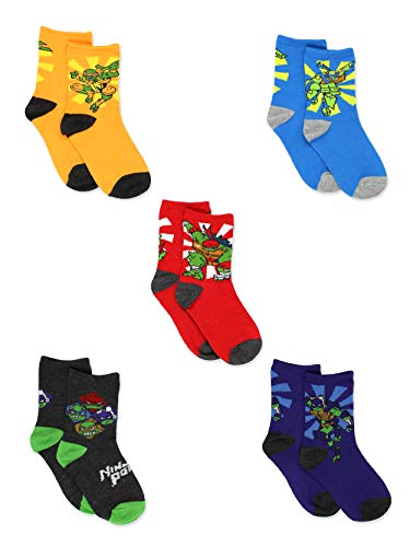 TMNT Ninja Turtles Boys 6 pk Ankle Socks (6-8 (Little kid/Big kid shoe size: 10.5-4)),Multi-Colored by Nickelodeon