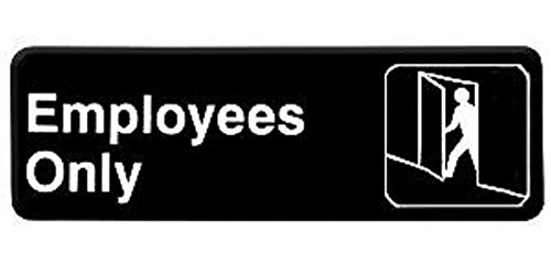 Employees Only Entrance Door Sign Business Restaurant Office Commercial Plastic Self Stick/Self Adhesive Black 9in. x 3in. Work Place Private Privacy by Amgood