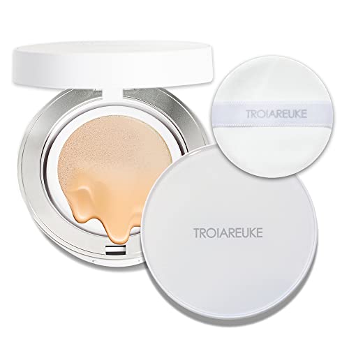 TROIAREUKE A+ Cushion Foundation (Shade 23) I Natural Coverage Foundation Makeup, Moisturizing Finish for Sensitive, Oily, Combination Skin, Skin Care Cushion I Korean Aesthetic Makeup