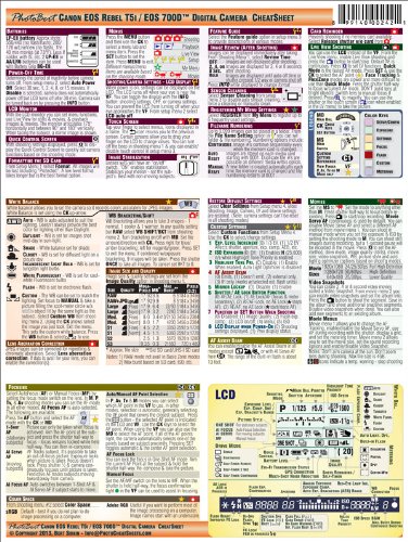 By Bert Sirkin Canon EOS Rebel T5i / 700D Digital Camera CheatSheet (Laminated, short-version instruction manual) [Pamphlet]