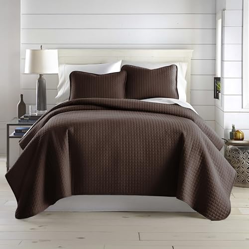 Southshore Fine Linens 2 Piece Oversized Quilt Set - Chocolate Brown TWIN / TWIN XL