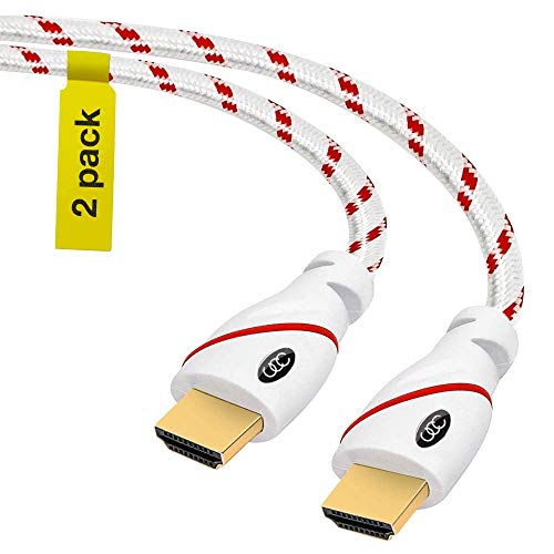 Book Cover HDMI Cable 15 ft - 2 Pack - 4K Resolution UHD 2.0b Ready - Supports Ethernet Ultra HDR Video HD Bandwidth 18Gbps - Audio Return Channel - 15 Feet (4.5 Meters) High Speed HDMI Cable