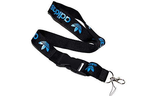 Book Cover Black & Blue Logo Keychain Key Chain Black Lanyard Clip with Webbing Strap Quick Release Buckle (PCK-035