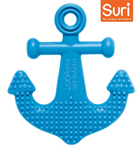 Book Cover Mayapple Baby | Suri The Octopus and Friends Teether - 1 Silicone Teething Toy - Dark Blue Anchor Single - Award-Winning, Patented