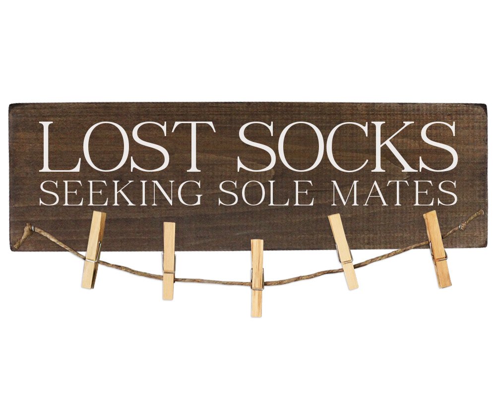 Lost Socks Sign Seeking Sole Mates Laundry Room Decor Wooden