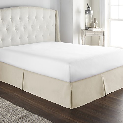 Hotel Luxury Bed Skirt Dust Ruffle 1800 Platinum Collection 14 inch Tailored Drop, Wrinkle & Fade Resistant (Calking, Cream)