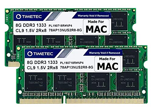 Book Cover Timetec 16GB KIT(2x8GB) Compatible for Apple DDR3 1333MHz PC3-10600 CL9 for Mac Book Pro (Early/Late 2011 13/15/17 inch), iMac(Mid 2010, Mid/Late 2011 21.5/27 inch), Mac Mini(Mid 2011) MAC RAM Upgrade