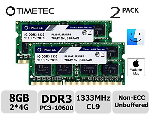 Book Cover Timetec Hynix IC 8GB KIT(2x4GB) Compatible for Apple DDR3 1333MHz PC3-10600 for Early/Late 2011 13/15/17 inch MacBook Pro, Mid 2010 Mid/Late 2011 21.5/27 inch iMac, Mid 2011 Mac Mini (8GB KIT(2x4GB))