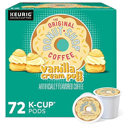 Book Cover The Original Donut Shop Vanilla Cream Puff Keurig Single-Serve K-Cup Pods, Medium Roast Coffee, 12 Count (Pack of 6)