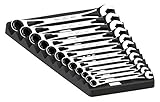 SK Tools USA 12 Piece, 6 Point, Metric X-Frame® Combination Ratcheting Wrench Set | 80019