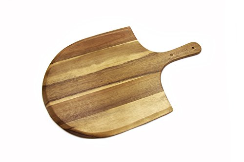 Heritage Acacia Wood Pizza Peel - 22x14 inch Large Wooden Paddle Board with Handle for Easy Use - Kitchen Oven Accessories