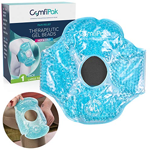 Elbow and Knee Gel Pack - Reusable Heat and Ice Packs for Injuries and Pain Relief - Gel Bead Hot and Cold Compression Pad - Freezer and Microwave Safe - ComfiPak