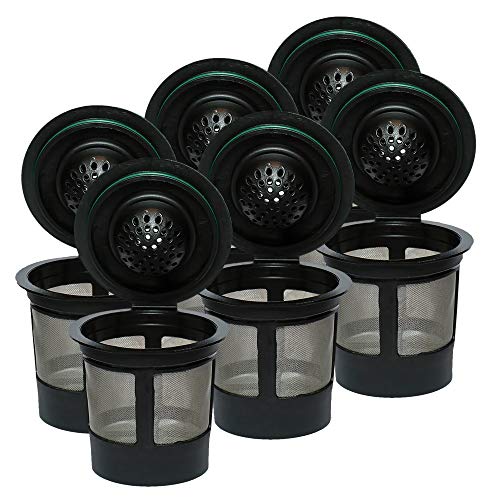 iPartsPlusMore 6 Reusable Single Cup Keurig Solo Filter Pod Coffee Stainless Mesh