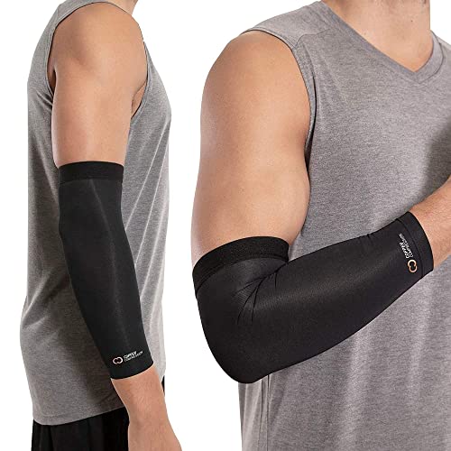 Copper Compression Elbow Brace for Tendonitis, Tennis Elbow & Golfer Elbow - Copper Infused Orthopedic Brace for Golfers, Arthritis, Bursitis. Fit for Men & Women.
