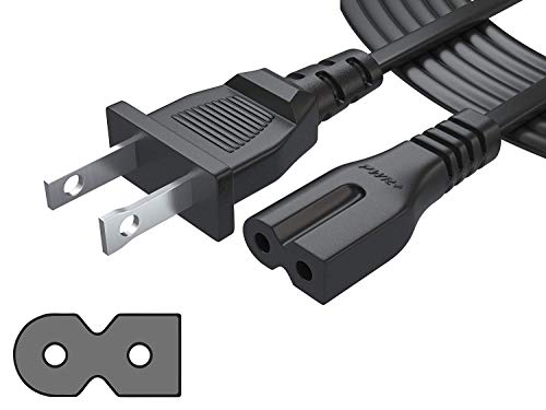 UL Listed Pwr Extra Long 12 Ft 2 Prong Polarized-Power-Cord for Vizio-LED-TV Smart-HDTV E-M-Series and Others 2 Slot Adapter-AC-Wall-Cable: IEC-60320 IEC320 C7 to NEMA 1-15P