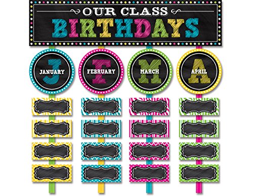 Teacher Created Resources Chalkboard Brights Our Class Birthdays Mini Bulletin Board (5506)