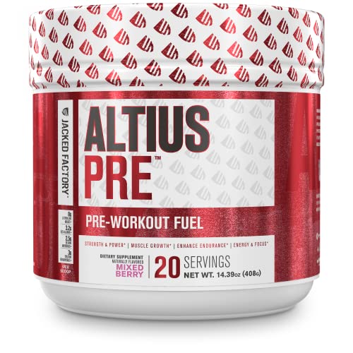 ALTIUS Pre-Workout Supplement - Naturally Sweetened - Clinically Dosed Powerhouse Formulation - Increase Energy & Focus, Enhance Endurance - Boost Strength, Pumps, & Performance - Mixed Berry Blast (14.3 OZ)
