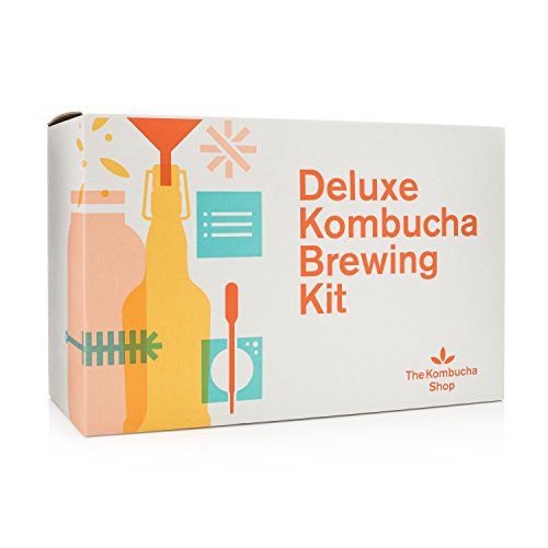 Deluxe Organic Kombucha Starter Kit - Six Swing Top Bottles, Stainless Steel Funnel, Custom Bottle Brush & Our Original Brewing Kit