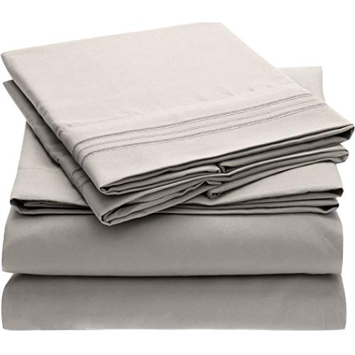 Book Cover Mellanni California King Sheets - Hotel Luxury 1800 Bedding Sheets & Pillowcases - Extra Soft Cooling Bed Sheets - Deep Pocket up to 16