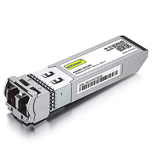 10GBase-SR SFP+ Transceiver, 10G 850nm MMF, up to 300 Meters, Compatible with Intel E10GSFPSR