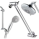 Hotel Spa 11" Solid Brass Adjustable Shower Extension Arm with Lock Joints. Lower or Raise Any Rain or Handheld Showerhead to Your Height & Angle / 2-Foot Range/Connection, Chrome Finish