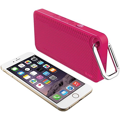 iLuv Aud Mini 6- Lightweight Slim & Compact Portable Weather Resistant Bluetooth Speaker w/ Built in Microphone, Rechargeable Battery, Loud and Balanced Sound system w/ Super Easy Access.