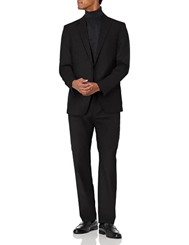 Calvin Klein Men's Stretch Slim Fit Suit, Black Sharkskin, 38 Regular