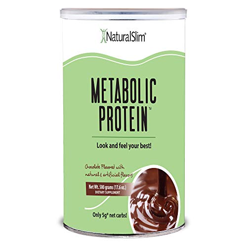 NaturalSlim Whey Protein Blend Shakes, All-in-One Meal Replacement Shake with Vitamins, Minerals & Amino Acid L-Glutamine - Great Taste and Very Filling, 10 Serving (17.6 oz - Chocolate)