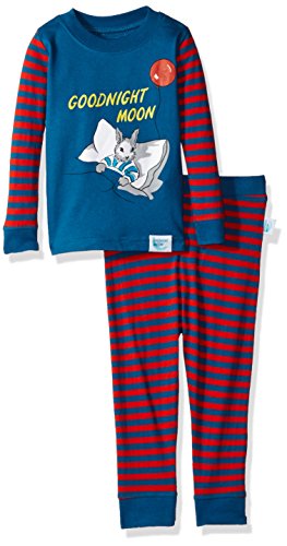 Goodnight Moon Little Boys' Goodnight Moon Bunny Graphic Cotton Bookjamas Pajama Set, Blue, 3T
