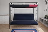 DHP Twin-Over-Futon Convertible Couch and Bed with Metal Frame and Ladder - Black
